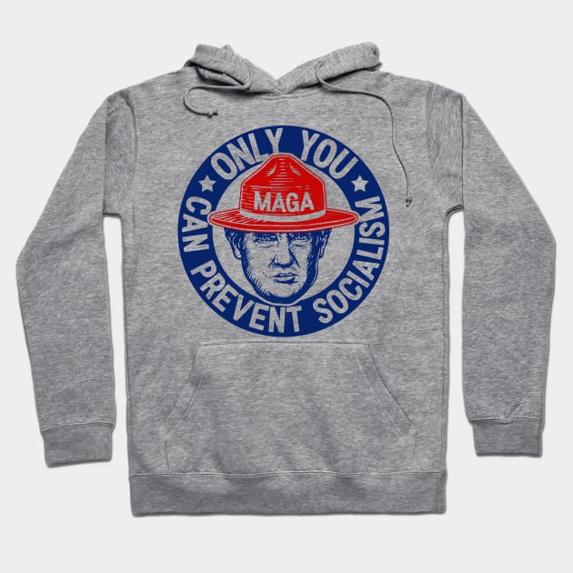 Ultra MAGA | Only You Can Prevent Socialism | We The People 1776 - 2022 | Blue Red - Darker Colors Hoodie by anycolordesigns